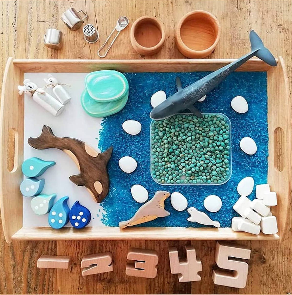 Tiny Land products enable you to set up loose parts play with an encouragement toward literacy or numeracy